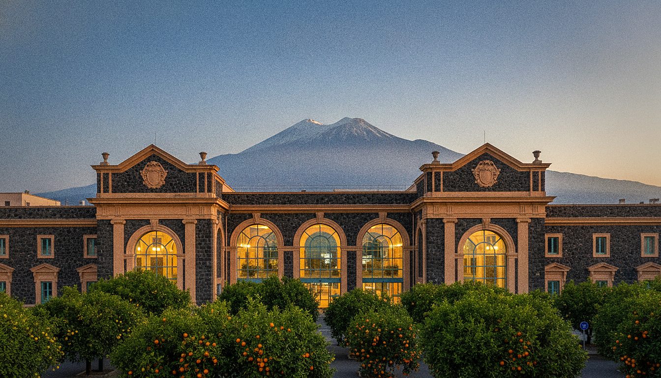 Fassade von Terminal A am Flughafen Catania