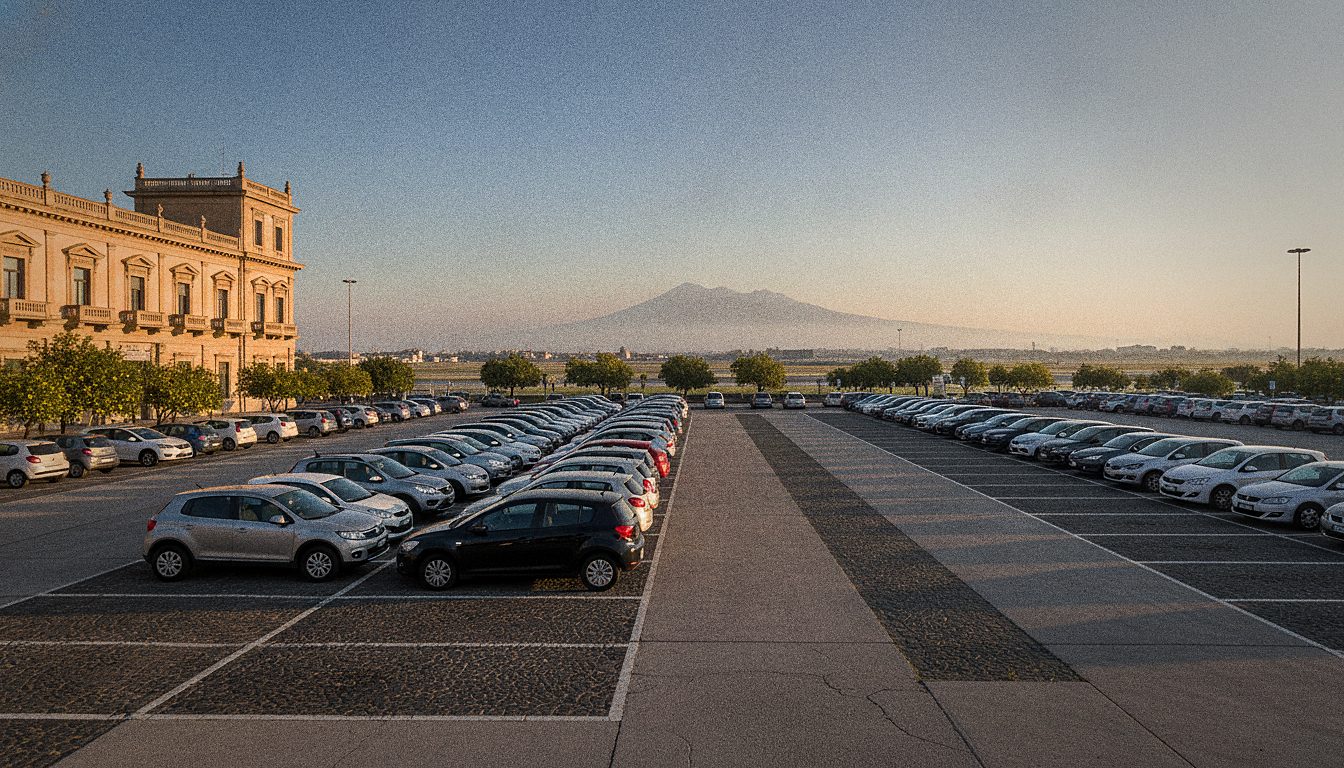 Parkplatz P2 gegenüber dem Terminal des Flughafens Palermo